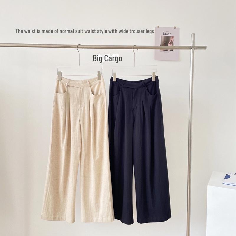 Широкие солнцезащитные брюки из хлопка и льна Tencel для женщин