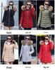European Winter Mid-Length Women's Coat with Large Fur Collar and Hood for Cold Protection