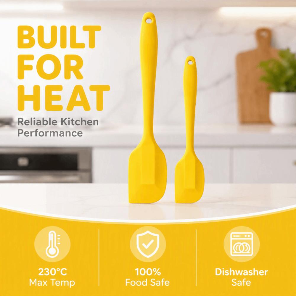 2pcs High Heat-Resistant Silicone Spatula Set Silicone Butter Spatula  Frosting Scraping Bowls