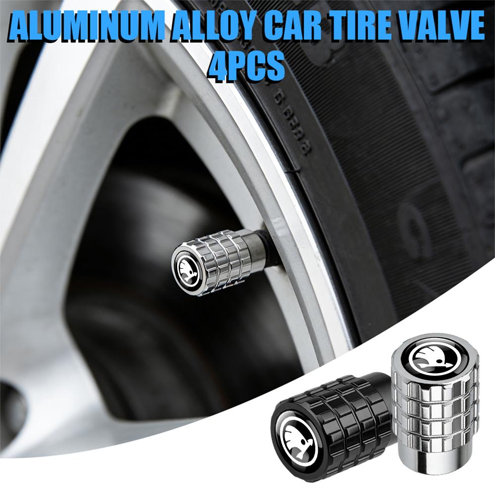 ADT1 Car Styling Metal Car Tire Valve Caps Dust Prevention Accessories For For Skoda Octavia MK2 MK3 A7 Fabia Karoq Kodiaq VII Rapid