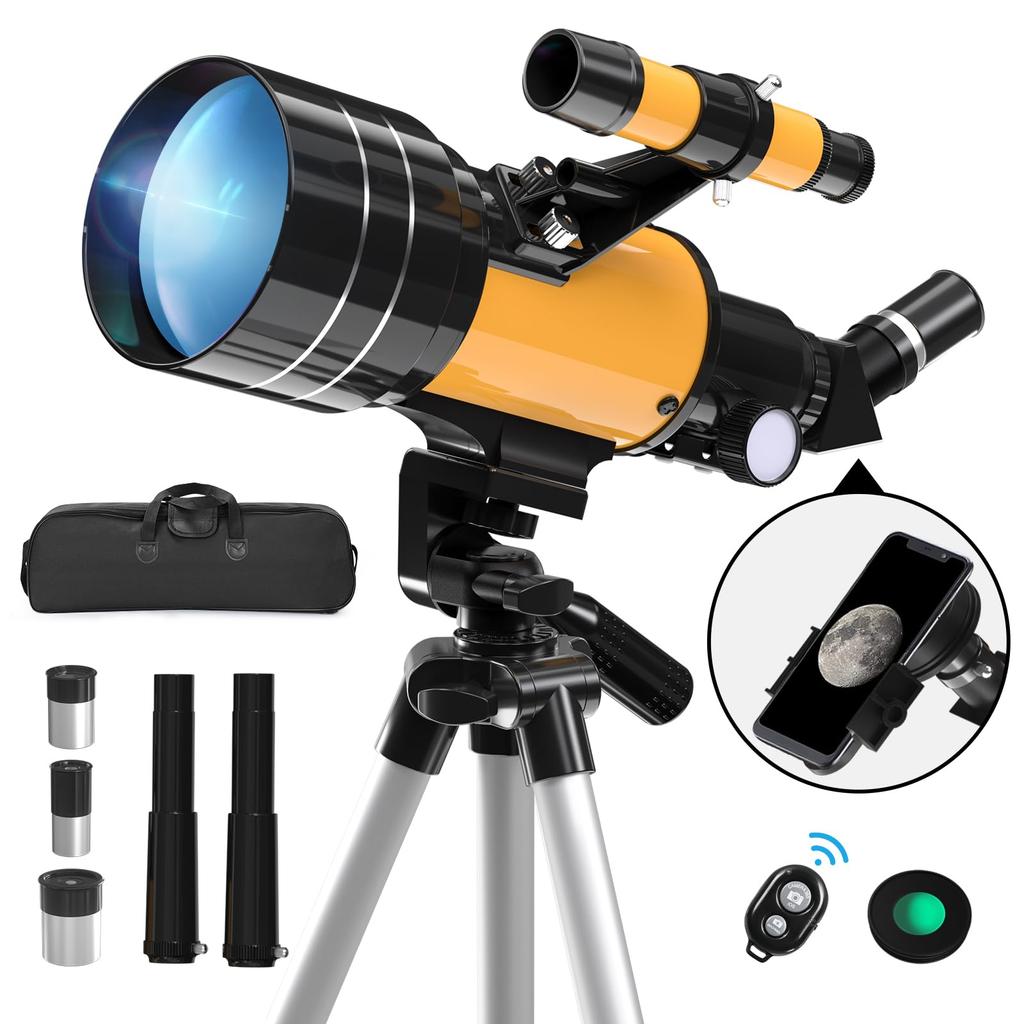 Astronomical Telescope for Children Beginners Steel Telescopic 70mm Large 400mm Focal FMC Optical Astronomical Telescope Super High Regular Image Lens
