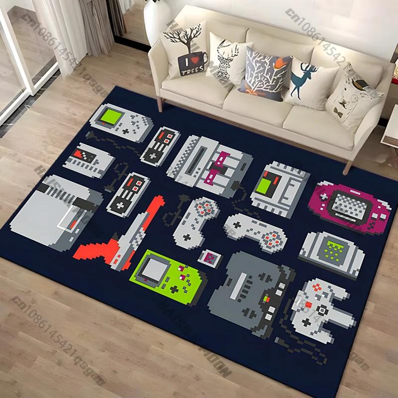 Modern Colorful Gaming Themed Carpet Non Slip Floor Mat for Living Room Kitchen Entrance Door Balcony Washable Rug Home Decor