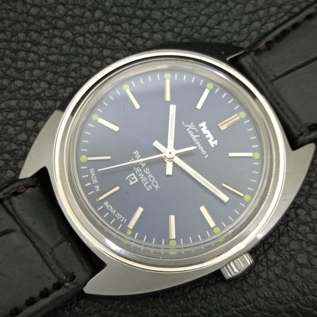 ВИНТАЖНЫЕ ЧАСЫ HMT KOHINOOR С РУЧНЫМ ЗАВОДОМ, ИНДИЙСКИЕ МУЖСКИЕ ЧАСЫ С ЦИФЕРБЛАТОМ СИНЕГО ЦВЕТА a441002-4 HT-a441002