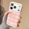 Epoxy powder checkered pattern phone case for iPhone 17 Pro Max, 15, suitable for iPhone 16, Huawei, Samsung 13, sweet Korean style