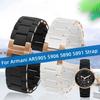 20мм 23мм ремешок для часов Для Armani AR5906 AR5905 AR5890 AR5889 5858 5920 Силиконовый + ремешок из нержавеющей стали мужской женский Резиновый браслет
