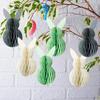 Бумажный кролик сотовый подвес Милые цветные яйца Подвесное украшение Для дня рождения Пасхи Весенней вечеринки