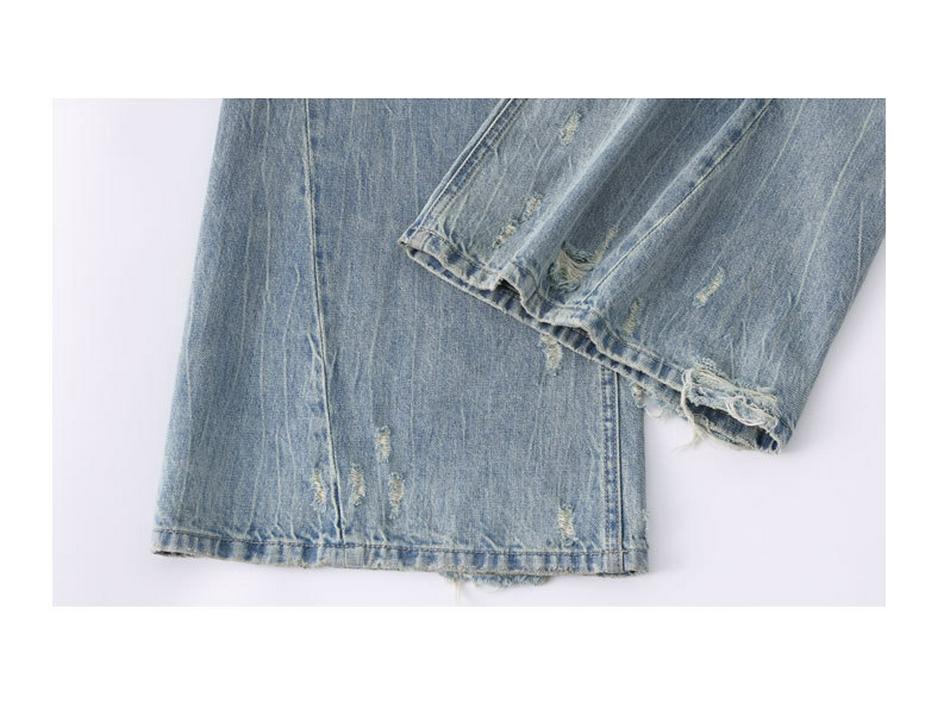 Autumn Women’s Mid-Low Waist Wide Leg Flare Jeans - Loose, Slimming, Ripped, Straight Micro Flare Pants