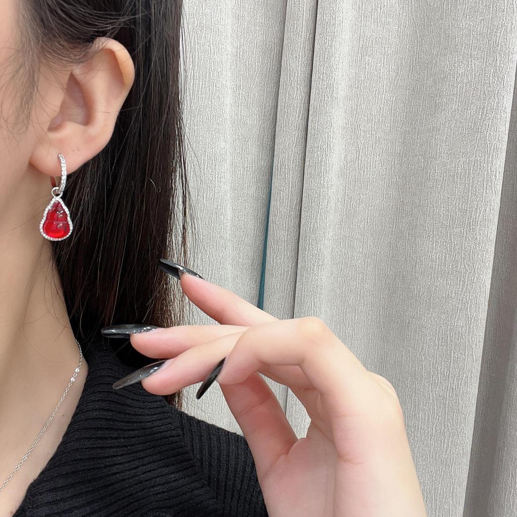 2024 Red Agate Gourd Pendant Necklace & Bracelet Set – High-End Design