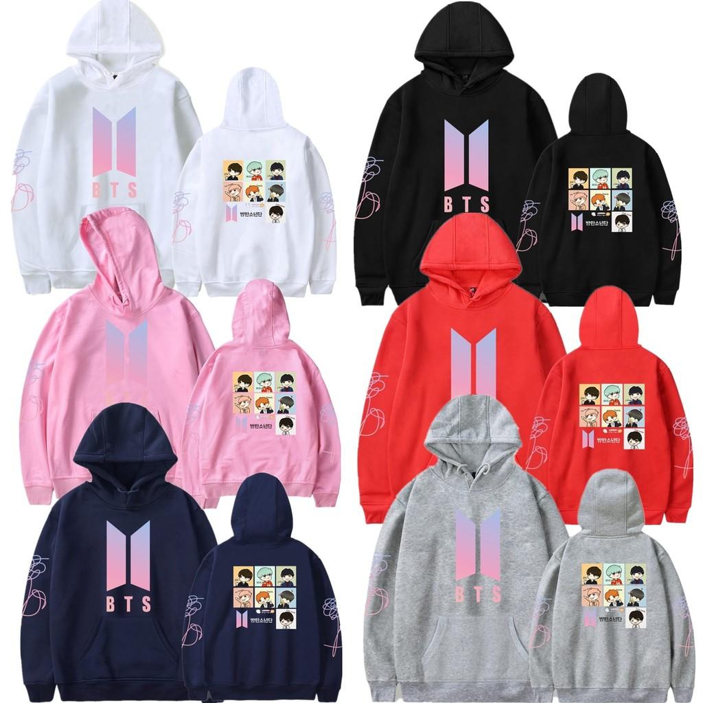 Bts Hoodie With Embroidered Graphic Cotton Fleece For Youth Casual Wear