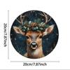 Винтажное металлическое настенное искусство с оленями на Рождество 8x8 дюймов Круглая жестяная табличка для декора бара, кафе, клуба