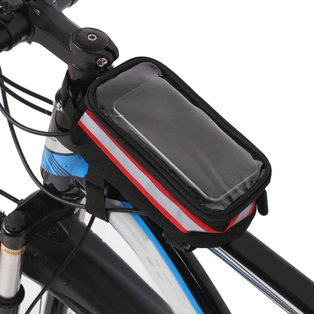 600D Nylon , TPU Bike Touchscreen Phone Bag Bike Frame Phone Holder  Folding Bike Use