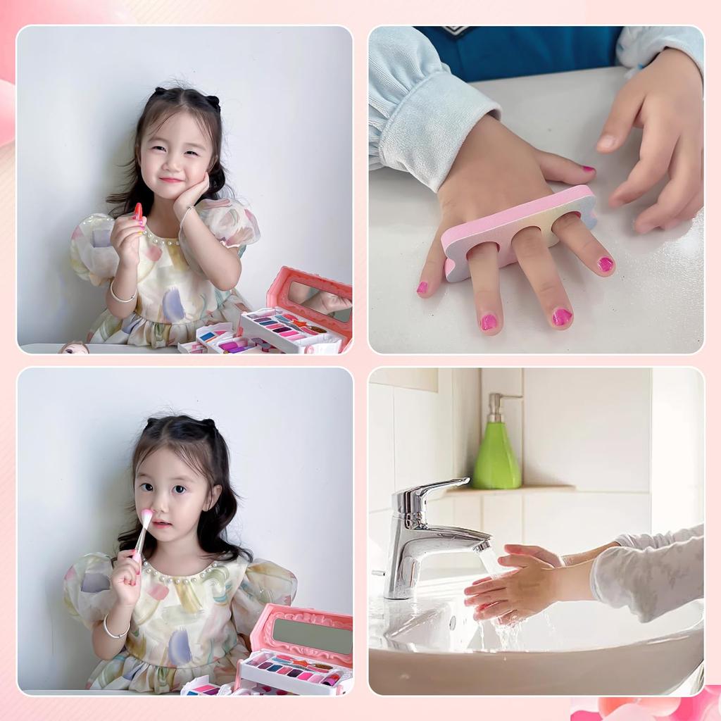 Набор игрушечных косметических средств для девочек, косметика для детей, смываемая водой, игрушки для макияжа для начальной школы принцессы 3, 4, 5, 6, 7, 8, 9, 10-летних девочек, подарок на день рождения