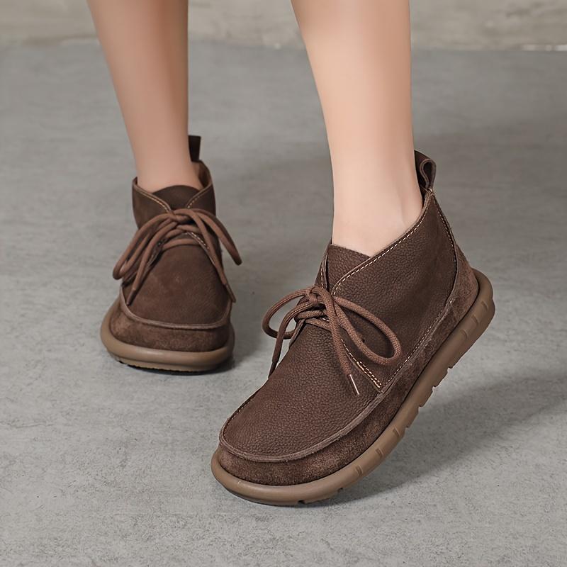 Женские короткие ботинки из кожи, Мягкая подошва, Мягкая поверхность, Супер удобные, Большая подошва, Широкая стопа, Тонкие, Модные, Универсальные повседневные короткие ботинки, Ботинки Мартинс