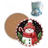 Heat-Resistant Snowman Ceramics Reindeer Coffee Cup Mat Christmas Santa Coasters  Family Gathering