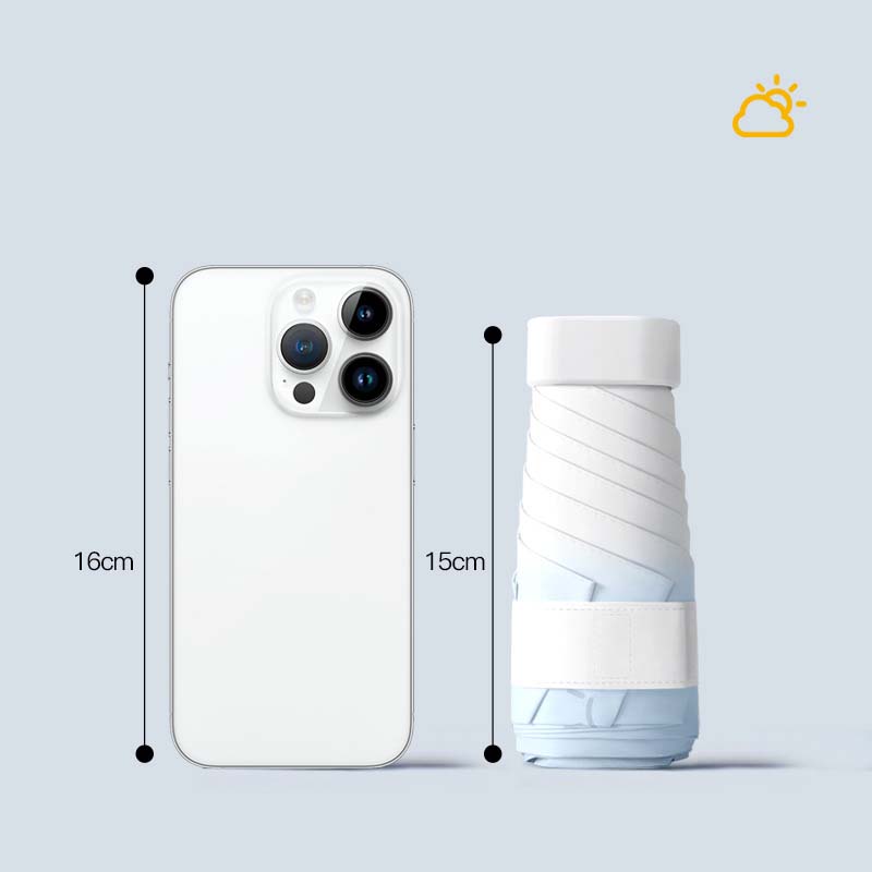 Мини Зонт от солнца 6-складной Солнцезащитный УФ Виниловый Маленький Солнечный и Дождливый Зонт для Женщин Мужчин Карманный Градиентный Цвет Солнцезащитный