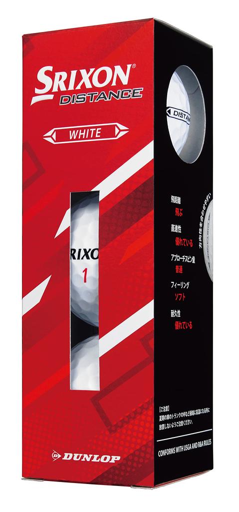 DUNLOP Мячи для гольфа SRIXON DISTANCE9 2022 Модель 1 дюжина Белые (12 шт.)