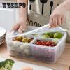 4 Compartments Fresh-keeping Box Storage Refrigerator Freezer Container Microwave Heating Plastic Box Food Grade PP Vegetable Fruit Sealed Box