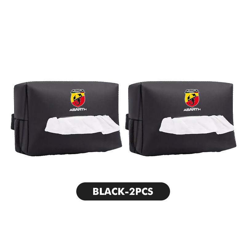 Leather Car Seat Tissue Box Hanging Bag Headrest Paper Cover For Abarth FIAT 500 FR Stilo Doblo Tipo Lancia Musa Grande EK1