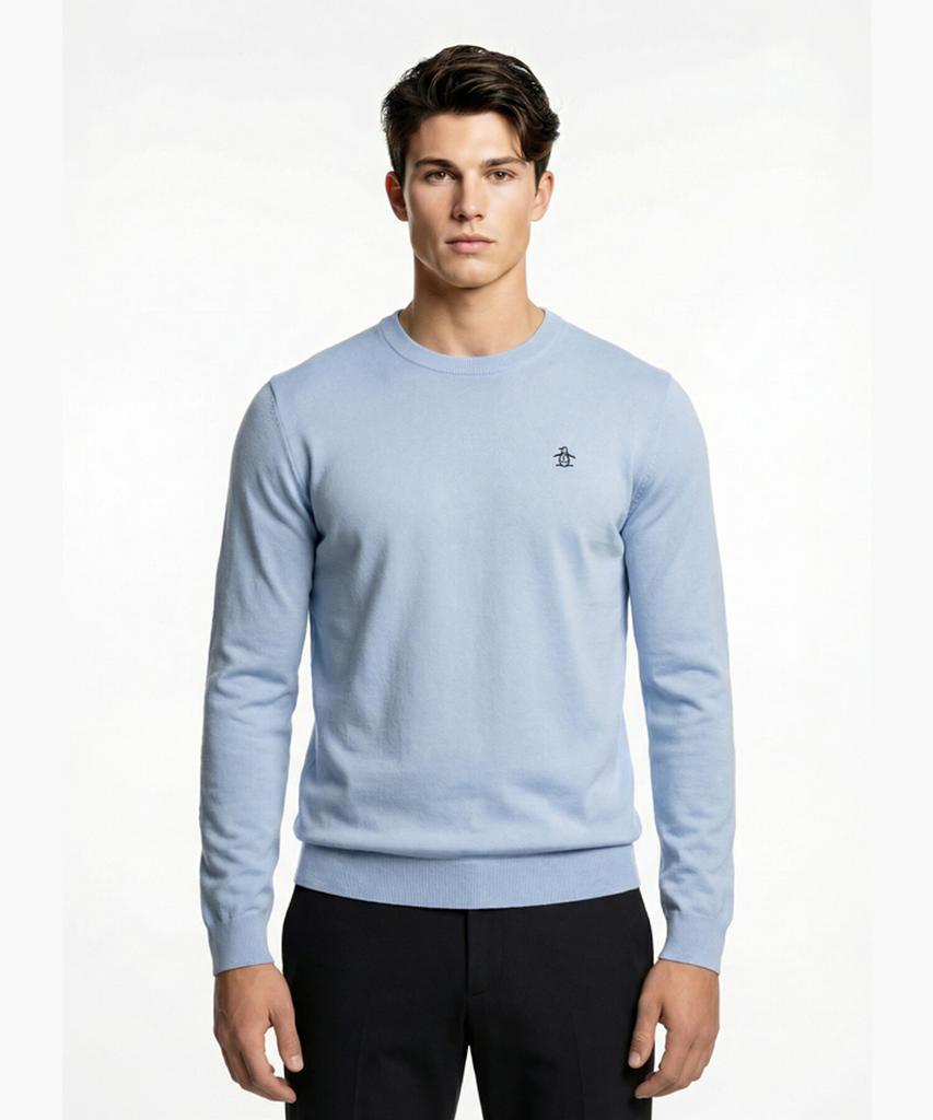 Meonsingweeo Men'S Signature Sweater Light Blue Mr121Msw11