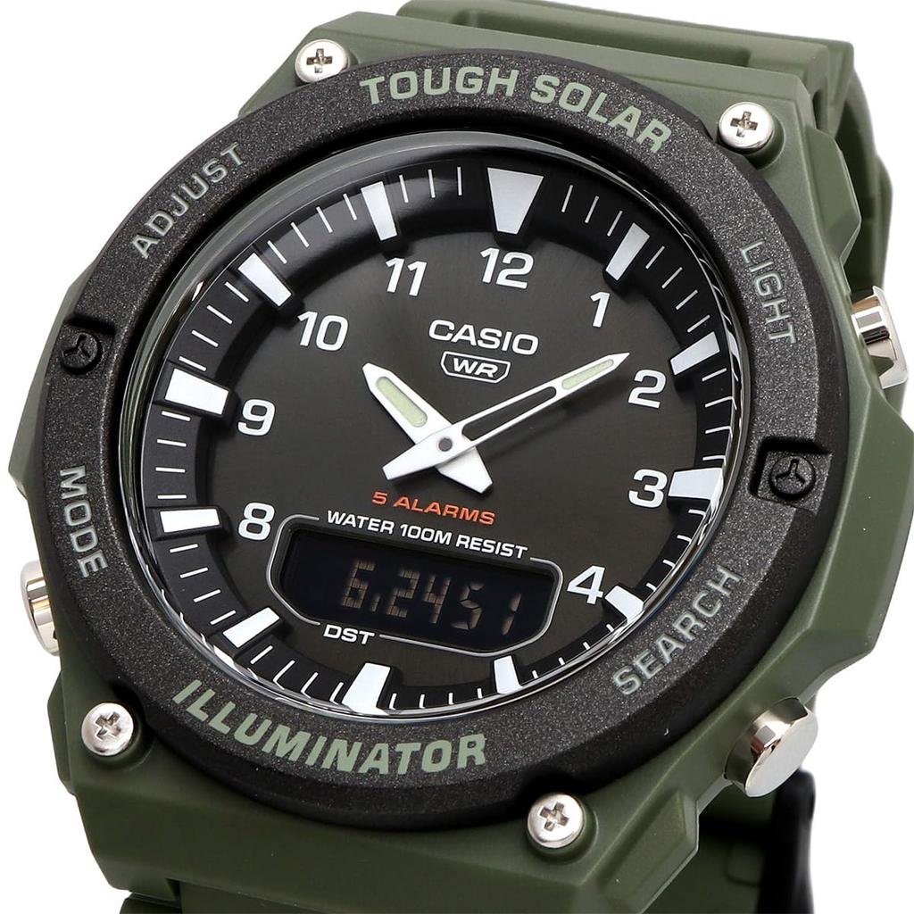 Casio Стандартные кварцевые часы Tough Solar Военно-зеленые Черный Инвертированный ЖК-дисплей Модель для зарубежного рынка [Casio] Аналого-цифровые AQ-S820W-3BV Мужские