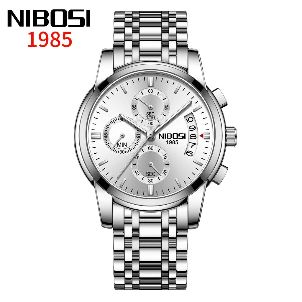 Часы NIBOSI Деловые мужские часы Многофункциональные шестиконтактные кварцевые часы