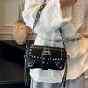 Fashion Rivet Underarm Small Square Bag Women's Bag 2025 New High-end Niche Messenger Bag Casual Commuter Shoulder Bag