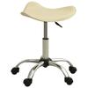 Stool - VIDAXL - Cream - Faux Leather - Adjustable Height - Swiveling