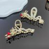 With Pearl Hair Comb Dragon Shaped Rhinestone Hairpin New Shark Clip  Hair Accessories