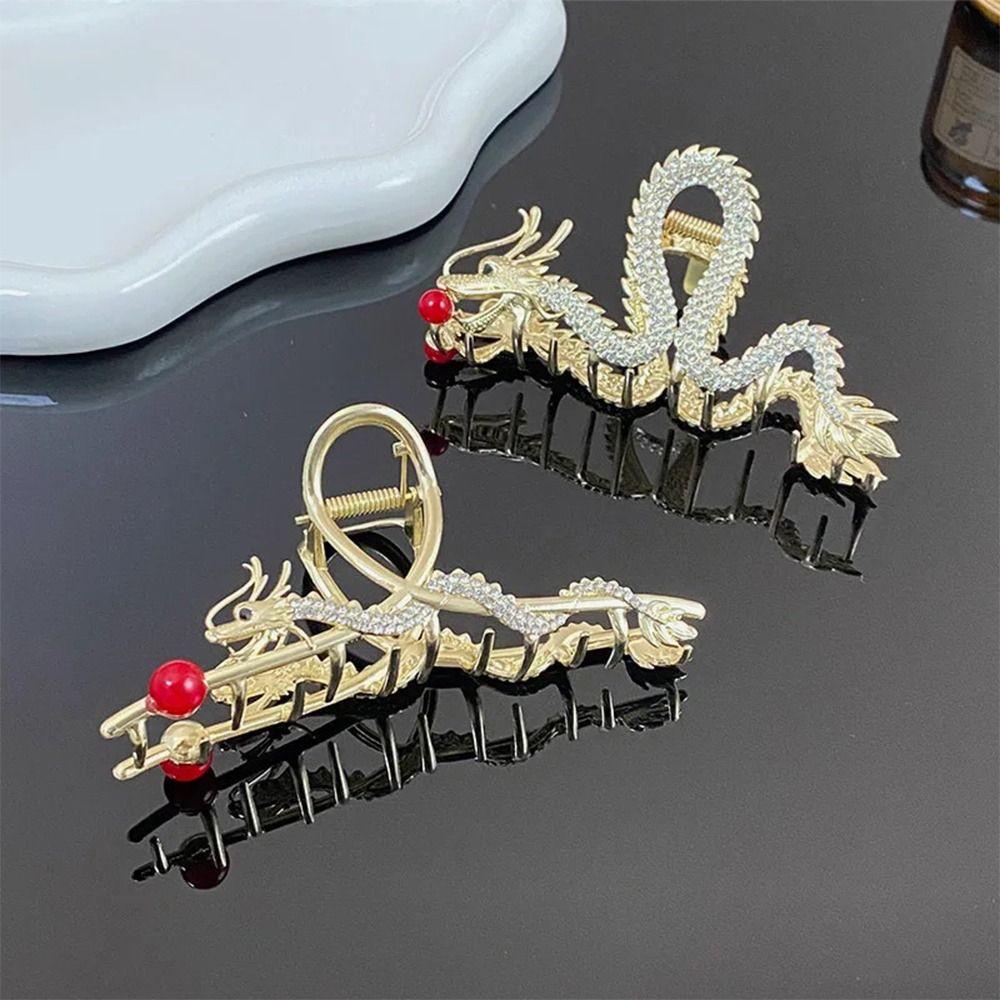 With Pearl Hair Comb Dragon Shaped Rhinestone Hairpin New Shark Clip Hair Accessories