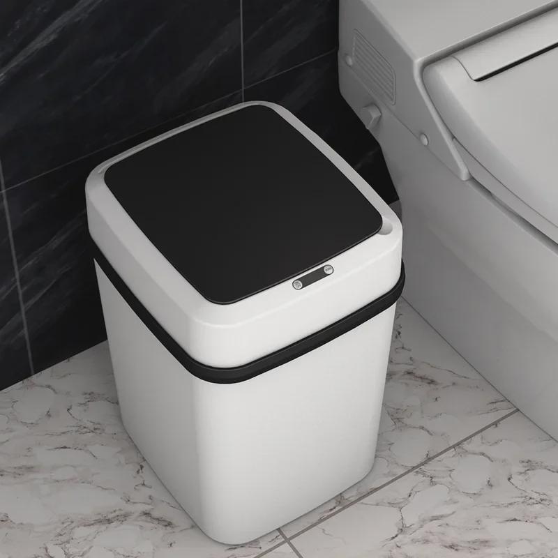 Большой умный индукционный мусорный бак с крышкой для дома, гостиной или кухни — автоматический и креативный дизайн