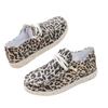 Large Size Summer Flat Bottom Fly-woven Casual Shoes Round Head Large Size Leopard Print Single Shoes One Pedal Lazy Shoes