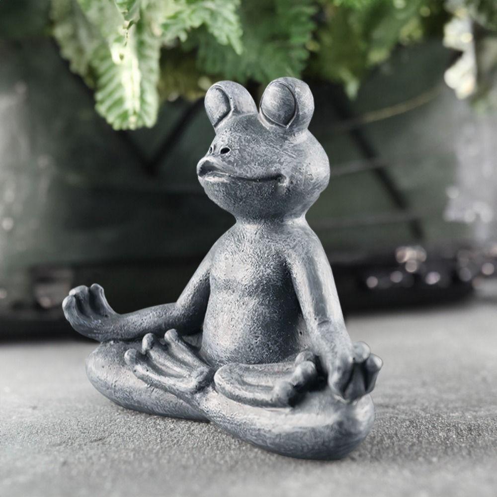 Chinese Style Frog Figurine Resin Craft Resin Yoga Frog Cute Frog Garden Statue  Living Room