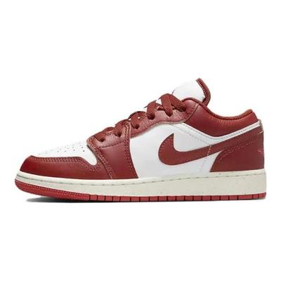 Air Jordan 1 Нескользящие Устойчивые к истиранию Низкие Винтажные Баскетбольные Кроссовки Женские Красные Белые FJ3465-160(Team96-S-BOX)