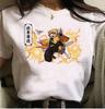 Kawaii Повседневная аниме Demon Slayer Kimetsu No Yaiba Graphics женская футболка летняя свободная блузка белые футболки с круглым вырезом женские готические топы