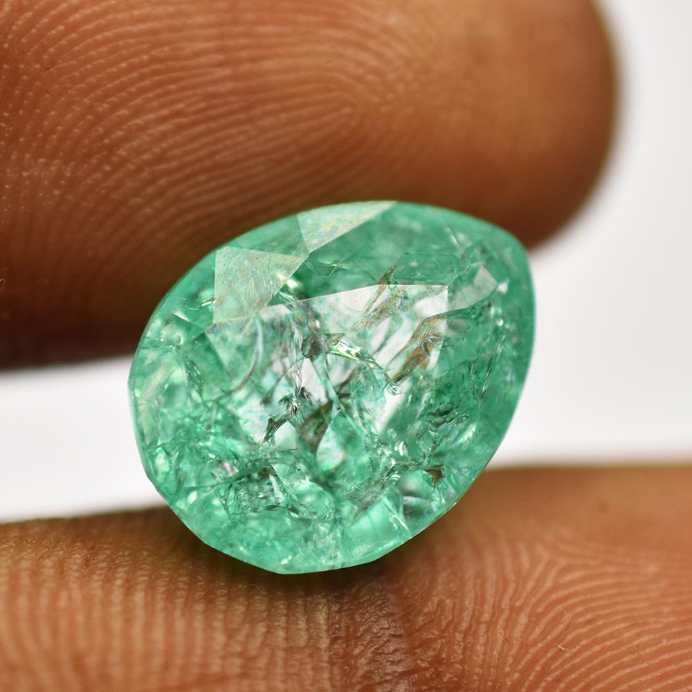 Natural Green Emerald Loose Gemstone 13x10mm Pear Shape for Loved Ones for Jewelry Making and Crafts