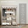 Space-saving wardrobe with raised base. 8 shelves and 2 rods. Cream