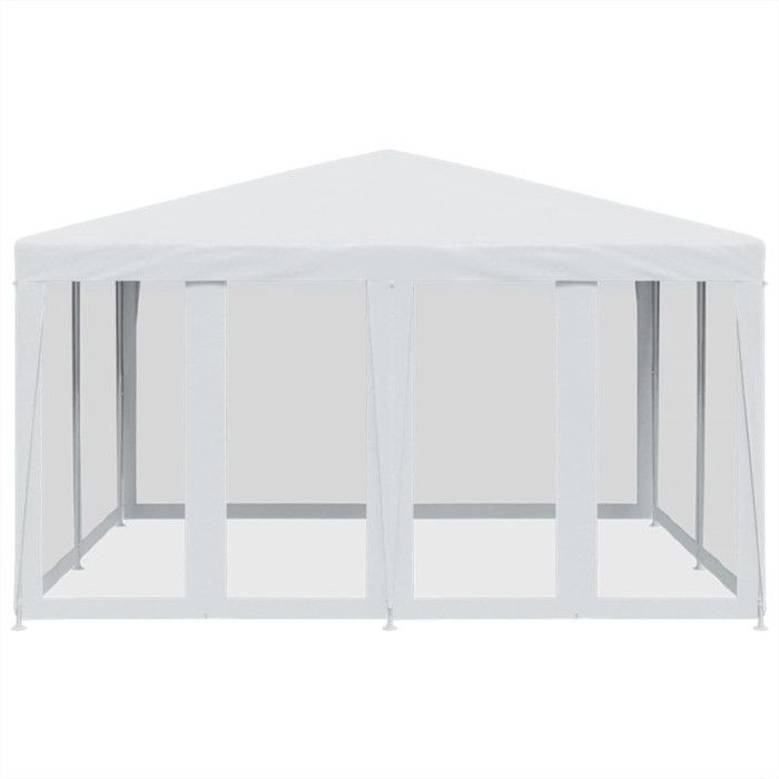 VidaXL Party Tent with 8 Mesh Sidewalls White 4x4m HDPE, Tent, Canopy Tent, Gazebo Awning, Tent of 4010061