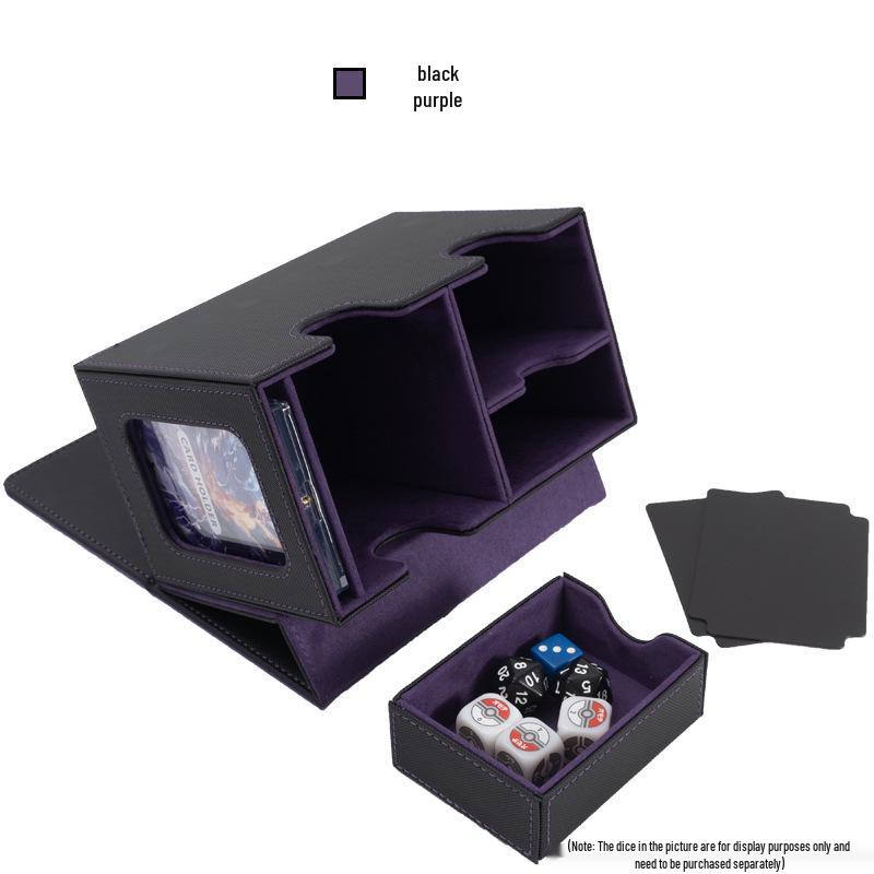 Dual Compartment Game Card Storage Box for 160+ Double Sleeved Cards - Fits Werewolf, Pokemon TCG, Ultraman Decks