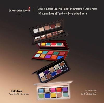 Jise Палетка теней для век из 10 цветов Shimmer & Matte – Земные тона, Облачная гора, Серия Бегония для сценических выступлений.