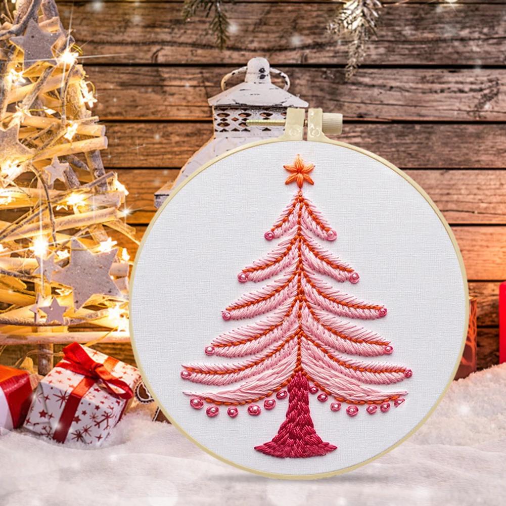 Наборы для вышивания крестом на Хэллоуин с пяльцами, цветной нитью и тканью для начинающих, DIY художественное украшение, наборы для вышивания крестом