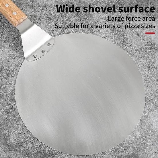 Лопата для пиццы из нержавеющей стали, большая круглая лопатка, кухонная лопатка для пиццы, широкая поверхность, безопасные инструменты для выпечки