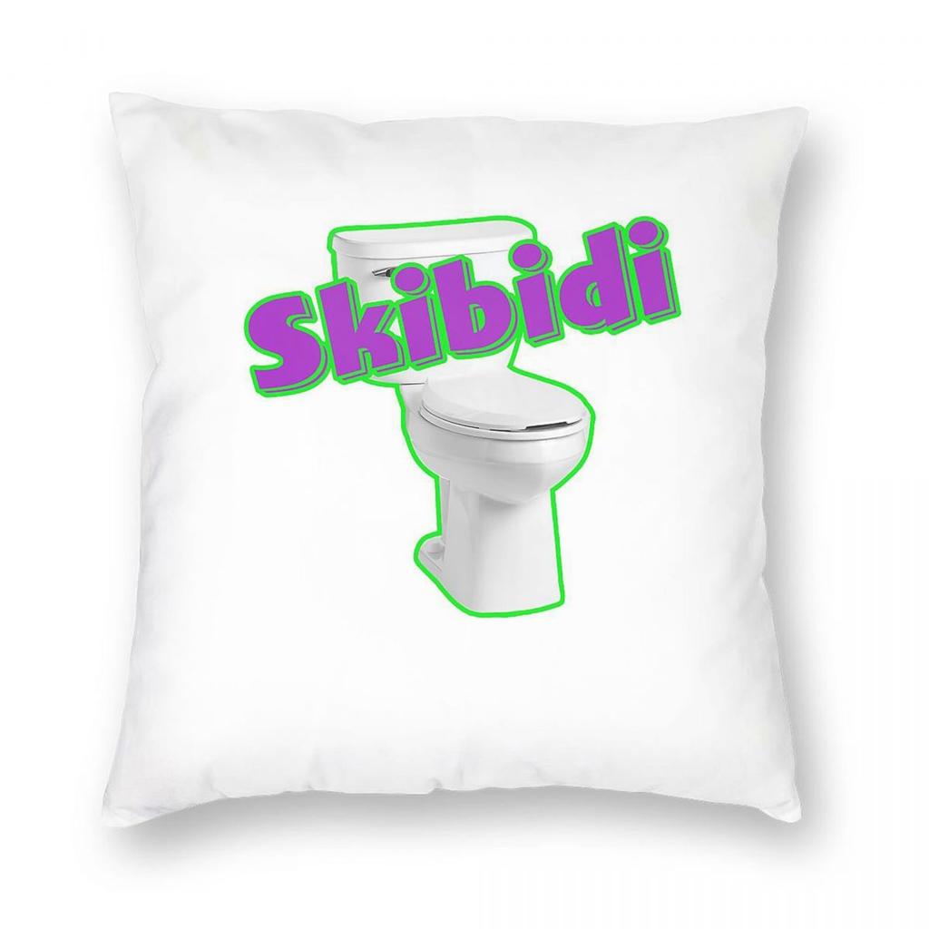 Skibidi Toilet Square Pillowcase Polyester Linen Velvet Creative Zip Decorative Throw Pillow Case Car Cushion Cover