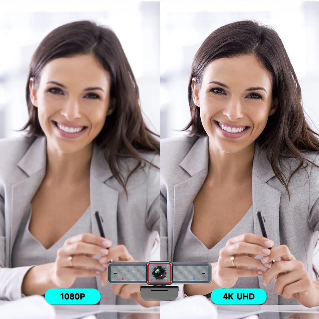 Веб-камера Spedal 4K с автоматическим отслеживанием AI, конференц-камера с автоматическим кадрированием, 10-кратным зумом, разрешением UHD 8 мегапикселей, поддержкой микрофона и пульта дистанционного управления, видео Plug Play