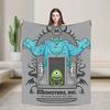 Monsters Inc Mike Wazowski James Sullivan Flannel Blanket  UltraSoft Portable for Bedroom Travel