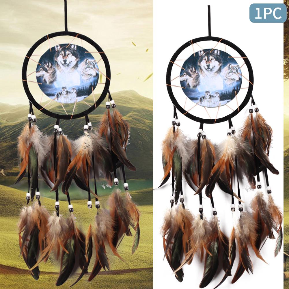 Bedroom Crafts Art Gift Dream Catcher Home Decor Wolf Head Wall Hanging Sleeping