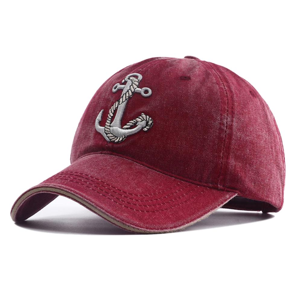 Папа Винтажный Стиль Уличный Городской Хип-Хоп Кепка Snapback Регулируемая Мужская Кепка Кепка Бейсболка Джинсовая Вышивка Вышитый Якорь Качество Высокие Кепки