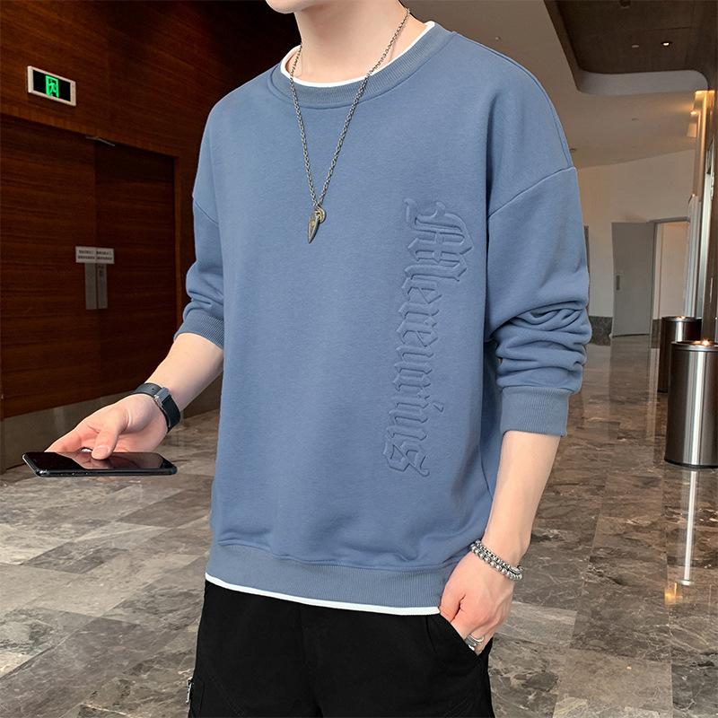 Новый парный весенний свитер с круглым вырезом и длинным рукавом, повседневный топ, корейская версия, трендовый свитер с принтом, мужской