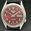 ПОДЕРЖАННЫЕ МУЖСКИЕ АВТОМАТИЧЕСКИЕ ЧАСЫ SEIKO 5 7009A ДЕНЬ/ДАТА ЯПОНИЯ КРАСНЫЙ ЦИФЕРБЛАТ a427898-2 R1054-a427898