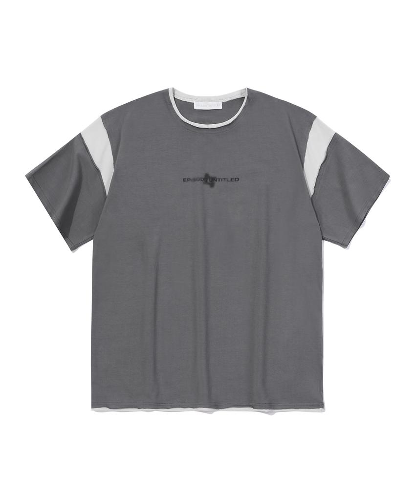 EPISODE UNTITLED Match Colors Logo Print T-Shirt_Dark Gray