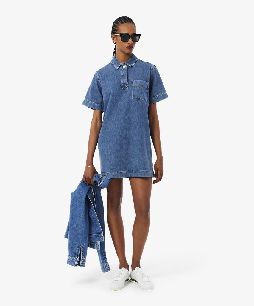 Lacoste Women'S Denim Polo Dress Ef0192-56G 36L